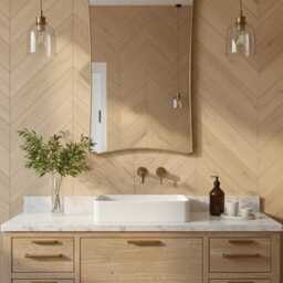 Curve Brass Mirror - Modern Bathroom Vanity Wall Mirrors - thumbnail 3