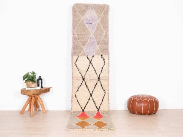 Moroccan Runner Rug 2x9 Ft, Vintage Berber Runner, Handwoven Wool Rug, Tribal Bohemian Hallway 69x283 cm - image 1