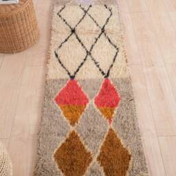Moroccan Runner Rug 2x9 Ft, Vintage Berber Runner, Handwoven Wool Rug, Tribal Bohemian Hallway 69x283 cm - thumbnail 3