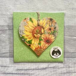 Sunflower Decoration, Wooden Autumn Floral Ornament, Nature Themed Decor, Gifts For Mothers Day - thumbnail 2