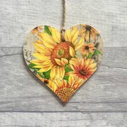 Sunflower Decoration, Wooden Autumn Floral Ornament, Nature Themed Decor, Gifts For Mothers Day - thumbnail 1