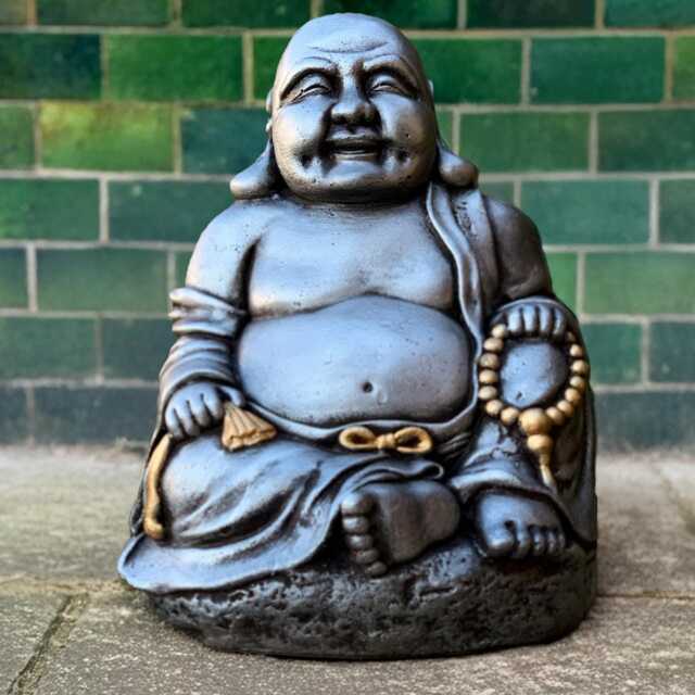 Massive Buddha Statue Happy Sculpture Concrete Sitting Figurine Japanese Decoration Lover Gift Zen Garden Ornament - image 1