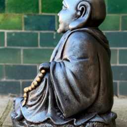 Massive Buddha Statue Happy Sculpture Concrete Sitting Figurine Japanese Decoration Lover Gift Zen Garden Ornament - thumbnail 3
