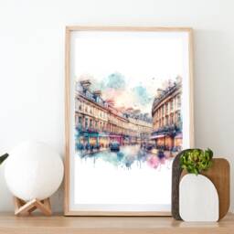Bath Travel Print Set - Of 3 Watercolour Posters - Somerset Prints Poster Pictures UK Wall Art Artwork Decor - thumbnail 2