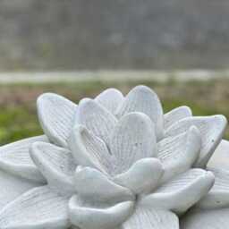 Concrete Water Lily Flower Statue Pond Lotus Decoration Stone Garden Ornament Handmade Outdoor Figure Cement Art - thumbnail 3