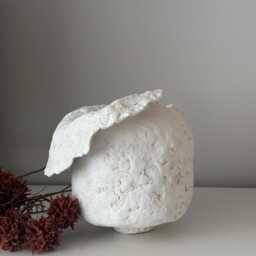 Handmade Wabi Sabi Vase Boho Clay Pottery, Organic Textured Vessel - thumbnail 2