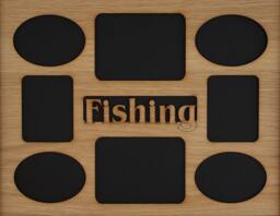 11x14 Fishing Picture Frame Collage Mat Insert - Gift Decor For Fisherman Frame Not Included - thumbnail 1