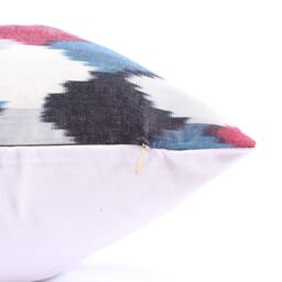 Ikat Silk Velvet Pillow 16x24 - Handmade Boho Cushion Cover Turkish Home Decor Accent - thumbnail 2