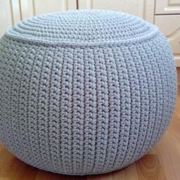 stuffed Crochet Pouf/Poof/Ottoman/Footstool/Home Decor/Pillow/Bean Bag/Floor Cushion - thumbnail 4