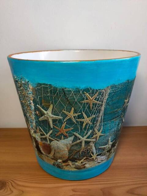 Plant Pots, Ceramic Pot, Pot & Planter, Flower Pot, Garden Pot, Indoor & Outdoor Pot, Decoupage, Gift, Pot Saucer, Home Garden Decoration - image 1