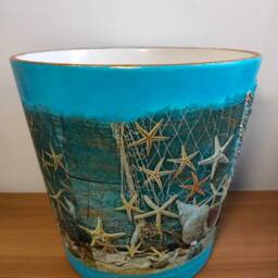 Plant Pots, Ceramic Pot, Pot & Planter, Flower Pot, Garden Pot, Indoor & Outdoor Pot, Decoupage, Gift, Pot Saucer, Home Garden Decoration - thumbnail 2