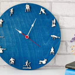Fitness Wood Wall Clock, Gym Workout Room Decor, Motivational Gift - thumbnail 3