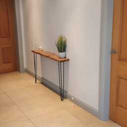 Rustic Hallway Console Table With Black Hairpin Legs - thumbnail 4