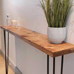 Rustic Hallway Console Table With Black Hairpin Legs - thumbnail 2