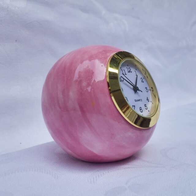 Pink Ball Desk Clock Small Ceramic Table Clock & Retro Shelf Decor - image 1