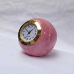Pink Ball Desk Clock Small Ceramic Table Clock & Retro Shelf Decor - thumbnail 2