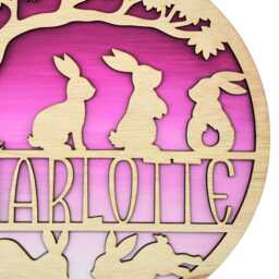 Personalised Bunny Name Sign - Handcrafted Wooden Nursery & Bedroom Wall Decor - thumbnail 2
