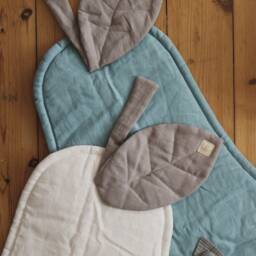 Pear Linen Play Mat Light Blue Padded Nursery Rug, Oeko-Tex - thumbnail 2