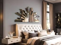 Solaris Splendor Sunburst Aztec Fan Wall Mirror in Gold - thumbnail 1