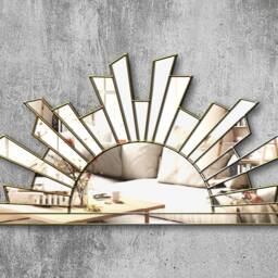 Solaris Splendor Sunburst Aztec Fan Wall Mirror in Gold - thumbnail 2