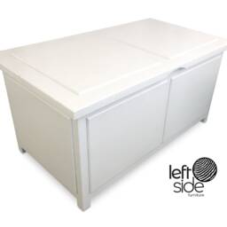 Handmade Blanket Box Ottoman White Raised Panel Storage Toy Chest - thumbnail 3