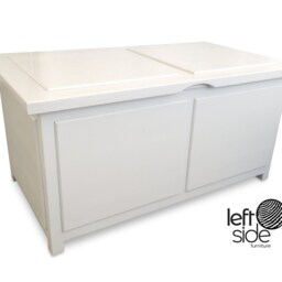 Handmade Blanket Box Ottoman White Raised Panel Storage Toy Chest - thumbnail 2