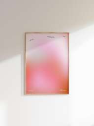 Gradient Art Print, Colorful Aura Poster, Positive Affirmation, Spiritual Quote, Dreamy Gradient, Pink Neutral Wall - thumbnail 1