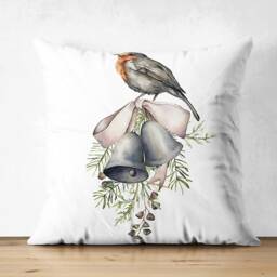 Christmas Suede Cushion Cover Snowman, Robin, Tree & Bells - thumbnail 2