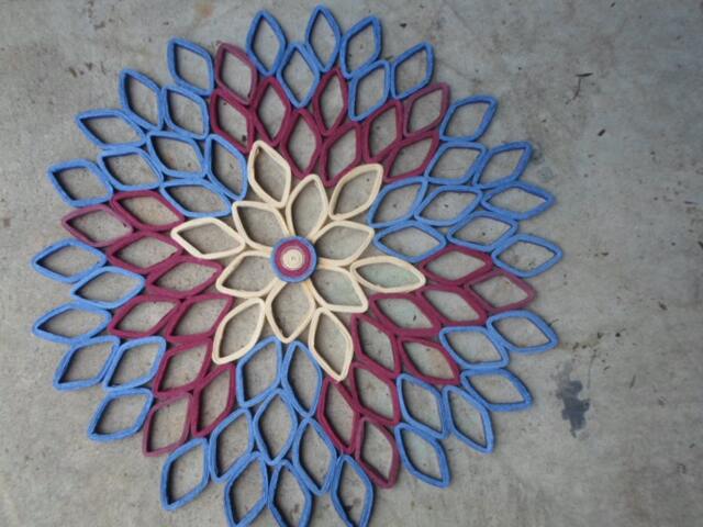 Large Paper Dahlia Wall Art Burgundy & Blue Ombr?? Decor - image 1
