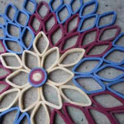 Large Paper Dahlia Wall Art Burgundy & Blue Ombr?? Decor - thumbnail 4
