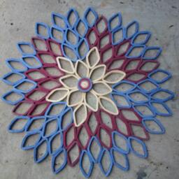 Large Paper Dahlia Wall Art Burgundy & Blue Ombr?? Decor - thumbnail 3