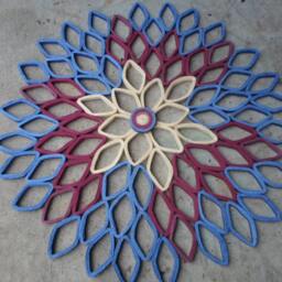 Large Paper Dahlia Wall Art Burgundy & Blue Ombr?? Decor - thumbnail 2