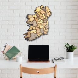Wooden Ireland Map - World Wall Decor Optional Engraved Details - thumbnail 2
