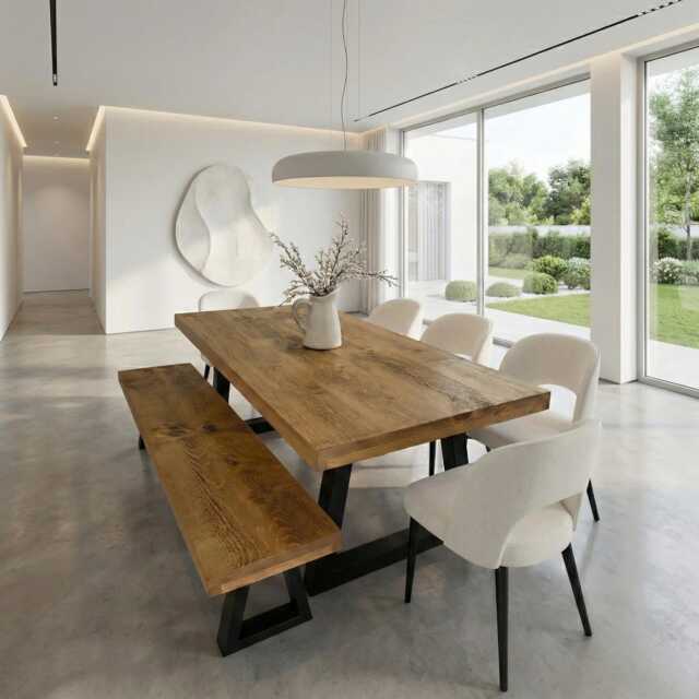 Set Natally - Grantham Dining Table & Bench + Chairs Natally - image 1