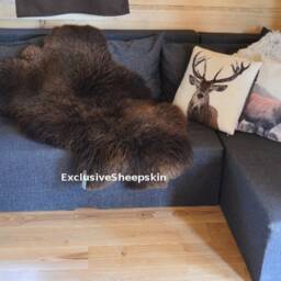 Genuine Sheepskin Rug 100% Natural Brown Soft Warm Wool Area Rugs Carpet Cheap Shag Rug, Schaffell, Hygge - thumbnail 3