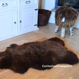Genuine Sheepskin Rug 100% Natural Brown Soft Warm Wool Area Rugs Carpet Cheap Shag Rug, Schaffell, Hygge - thumbnail 2