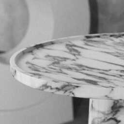 Luxury Side Table - White Marble Modern Minimalist Design -Bespoke Natural Stone Perfect For Living Room Or Bedroom - thumbnail 2