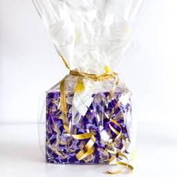Purple & Gold Abstract Glass Vase Hand-Painted Home Decor - thumbnail 3