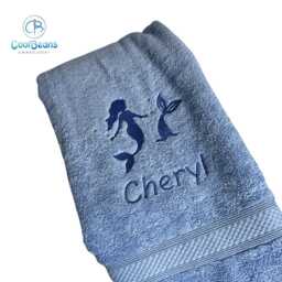 Mermaid Towel - Personalised Face Cloth/Hand Bath = Embroidered - thumbnail 4