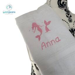 Mermaid Towel - Personalised Face Cloth/Hand Bath = Embroidered - thumbnail 2