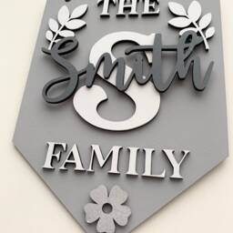 Family Wall Sign - Wooden Decor Home Flag Family Room Initial Flag - thumbnail 2