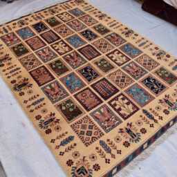 Handmade Afghan Wool Rug Vintage Tribal Carpet - 6.11x4.11 Ft - thumbnail 3