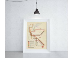 Vintage New York Subway Map Print Photo Paper, Matte Or Canvas - thumbnail 1