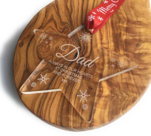 Personalised Memorial Christmas Tree Star Decoration - Perfect Way To Remember A Loved One This -Any Name Engraved - image 1