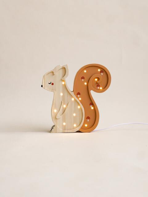 Wooden Night Light For Kids, Led Lamp With Squirrel Design, Kid Lamp, Furniture - image 1