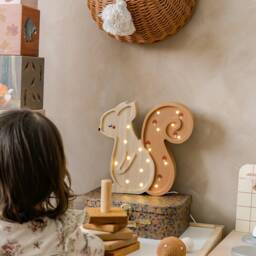 Wooden Night Light For Kids, Led Lamp With Squirrel Design, Kid Lamp, Furniture - thumbnail 2