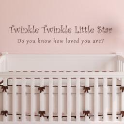 Twinkle Little Star, Do You Know How Loved Are Vinyl Wall Decal - Child's Room Baby's Decal- 058 - thumbnail 1