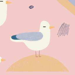 Seagulls Art Print - Gift Seagull Illustration For Kids Decor Poster - thumbnail 3