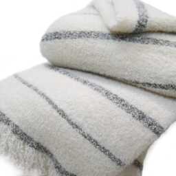 Angora Mohair & New Zealand Wool Snow Throw Blanket, Hand Loomed - thumbnail 4