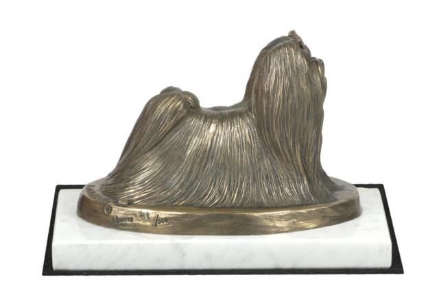 Maltese, Dog White Marble Base Statue, Limited Edition, Artdog. Made Of Cold Cast Bronze. Perfect Gift. Limited Edition - image 1